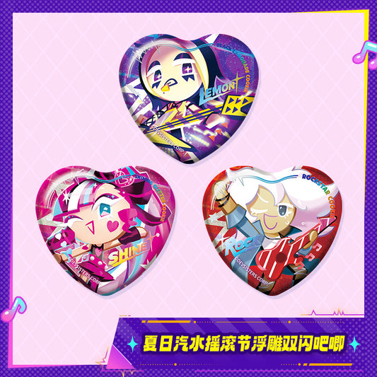 CookieRun: Kingdom-"Soda Pop Rock Fest" Heart-Shaped Badge