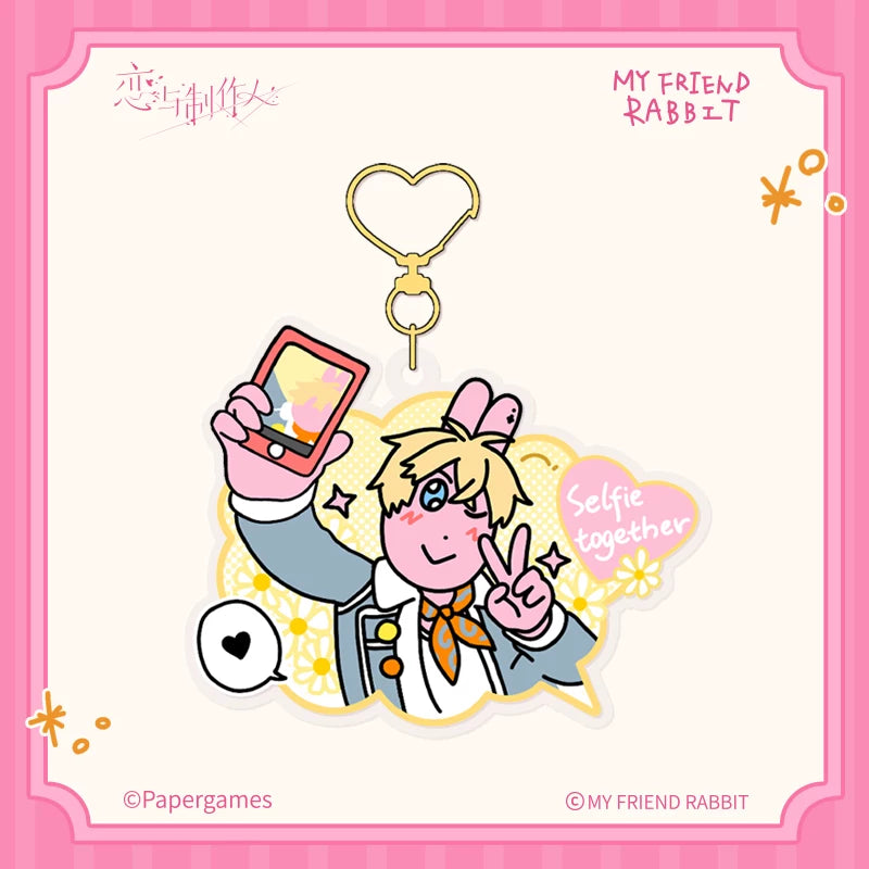 Mr. Love Queens Choice × My Friend Rabbit Acrylic Keychain - Character Display 1
